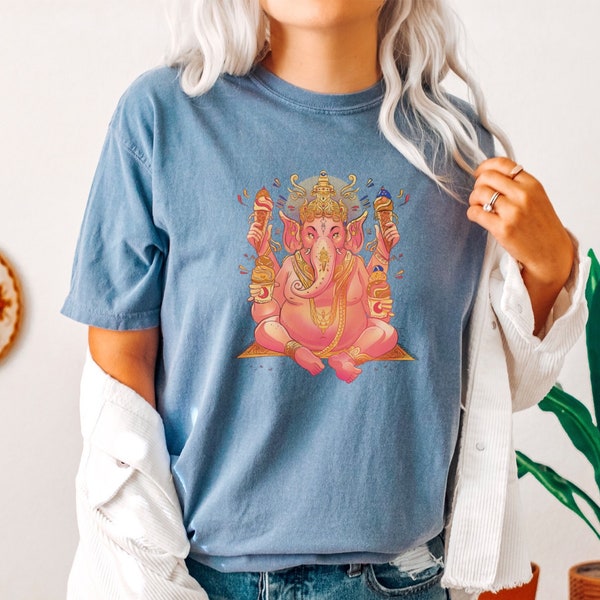 Ganesh funny Hindu graphic boho tee tshirt yoga shirt for women ladies trendy graphic tee India t-shirt