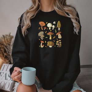 Cottagecore Mushrooms many color graphic goblincore nature lover shirt gift for her magic Unisex Crewneck Sweatshirt