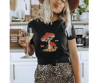 Koszulka CottageCore Nature Lover Mushroom na prezent dla niej, estetycznej dbającej o siebie, unisex, koszulka z krótkim rękawem, goblincore