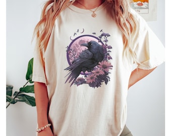 Carte de tarot gothique corbeau corbeau dark academia witchcore goblincore odin t-shirt unisexe teint en pièce COMFORT Colors®
