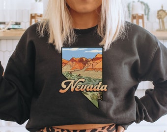 Nevada State Desert vibes cactus southwest road trip Las Vegas  Unisex Heavy Blend Crewneck Sweatshirt