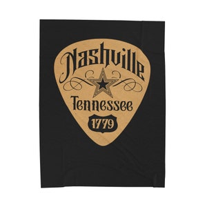Nashville music city country music musician acoustic guitar gift for her large warm Velveteen Plush Blanket