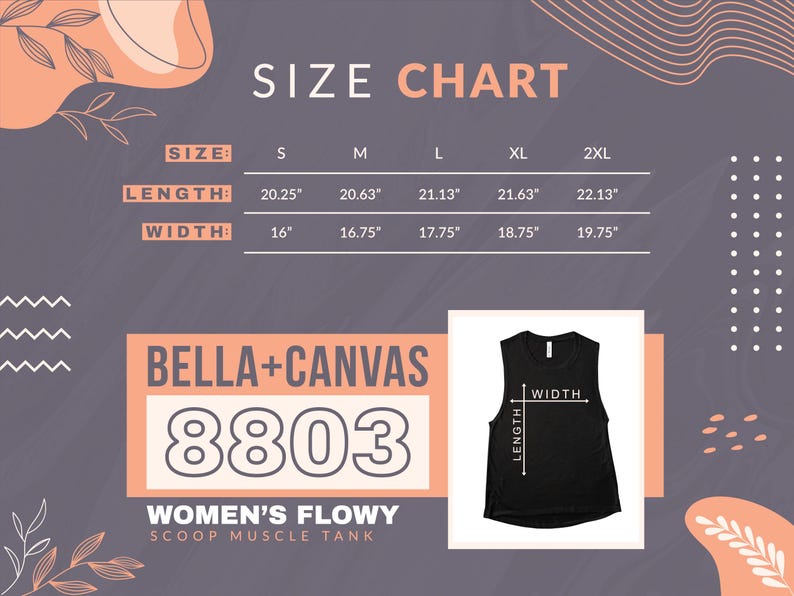 a women's size chart for a tank top