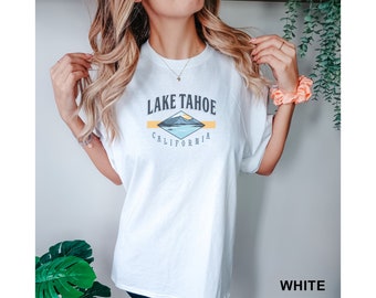 Lake Tahoe California vintage retro aesthetic Trendy Graphic Tee Aesthetic Tee Vacation gift for Her COMFORT Colors Unisex shirt T-shirt