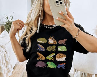 Cute Frog Shirt, Cottage Core, grunge toad emo shirt aesthetic goblincore  COMFORT Colors Unisex Tee T-shirt