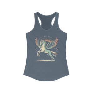 Magisches Einhorn Racerback Tanktop, süßes Sommertop, Damen Fitness Shirt, Geschenke für Einhornliebhaber, stilvolles Workout Yoga Tank Top Bild 8