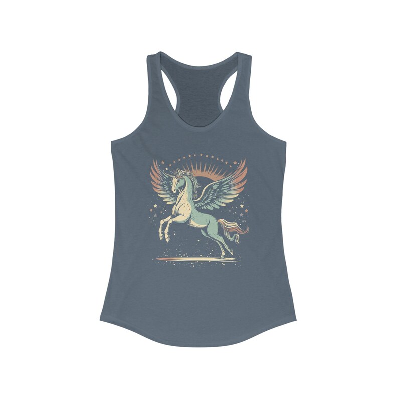 Magisches Einhorn Racerback Tanktop, süßes Sommertop, Damen Fitness Shirt, Geschenke für Einhornliebhaber, stilvolles Workout Yoga Tank Top Bild 8