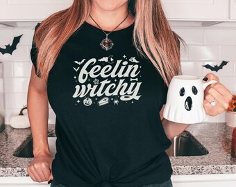 Feeling witchy Funny Classic Halloween shirt Unisex Jersey Short Sleeve Tee T-shirt