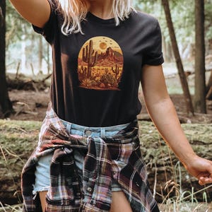 Desert Cactus Adventure scene Arizona Mountain Adventure cactus shirt travel  Unisex Jersey Short Sleeve Tee T-Shirt