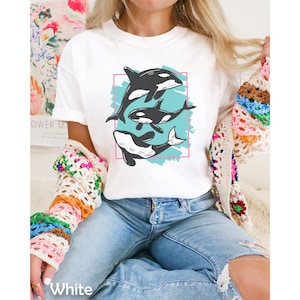 Y2k Orca Wal-Grafik-Shirt, Wal-Shirt, 90er Jahre Stil, Ozeanschutz, Vintage Grafik-Shirt COMFORT Colors Unisex-T-Shirt