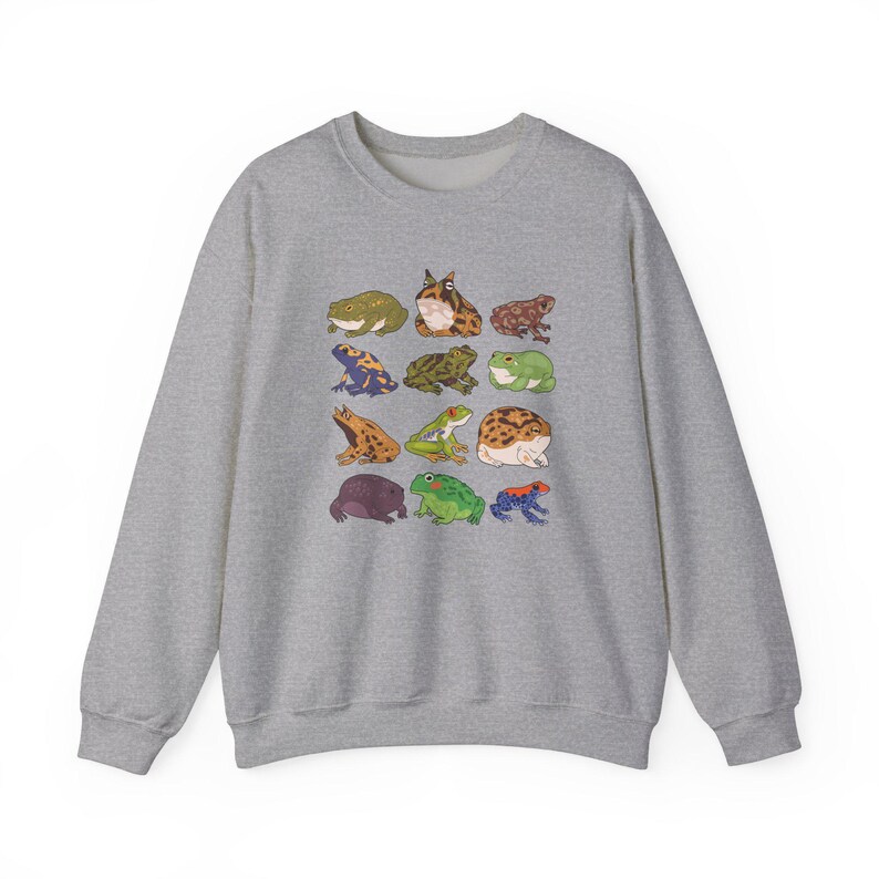 Sudadera unisex con cuello redondo, estilo rana linda, estilo cottage core, grunge, sapo, emo, estética goblincore imagen 8