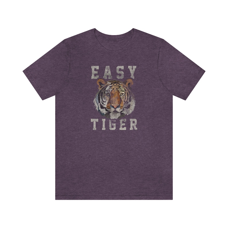 Damen Easy Tiger Shirt Boho Trendy Tiger Grafik Boutique bereit Vingtage Style Unisex Jersey Kurzarm T-Shirt Bild 7