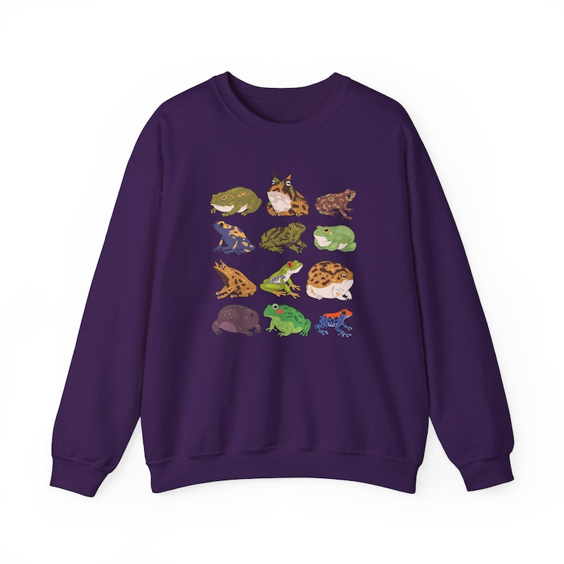 Sudadera unisex con cuello redondo, estilo rana linda, estilo cottage core, grunge, sapo, emo, estética goblincore imagen 9