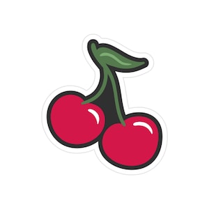 Cherries  Cherry Lucky laptop water bottle car decal Transparent Outdoor Stickers, Die-Cut, 1pc