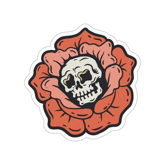 Funny Skull Skeleton Hibiscus Flower Dark Humor Humorous Indoor