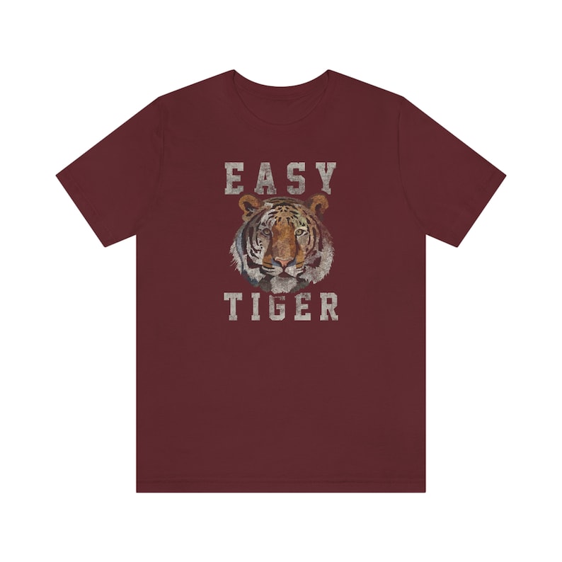 Damen Easy Tiger Shirt Boho Trendy Tiger Grafik Boutique bereit Vingtage Style Unisex Jersey Kurzarm T-Shirt Bild 8
