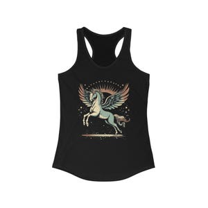 Magisches Einhorn Racerback Tanktop, süßes Sommertop, Damen Fitness Shirt, Geschenke für Einhornliebhaber, stilvolles Workout Yoga Tank Top Bild 6