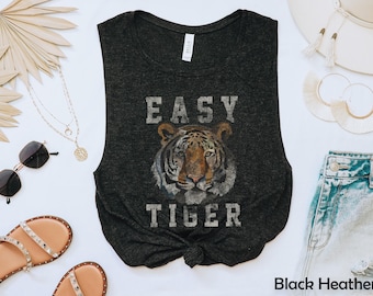 Camiseta sin mangas de yoga Easy Tiger Trendy, sin mangas, sin mangas, sin mangas, sin mangas, sin mangas, para mujer