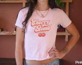 Chemise courte cerise cerise pour femme, t-shirt graphique Coquette Cherry, t-shirt bébé 2000 ans, bébé fille, vêtements année 2000