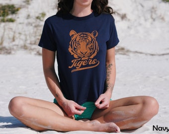 Chemise tigre logo vintage volley-ball lycée baseball mascotte pour femme t-shirt bébé an2k, bébé fille, vêtements an2k, t-shirt tee an2k