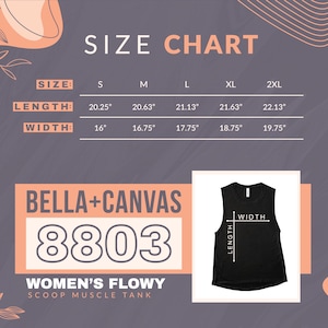 a women's size chart for a tank top
