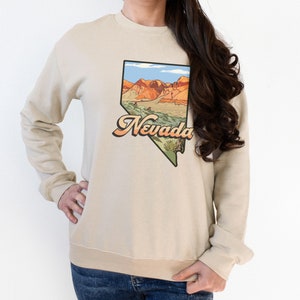 Nevada State Desert Vibes Kaktus Südwesten Roadtrip Las Vegas Unisex Heavy Blend Crewneck Sweatshirt Bild 2