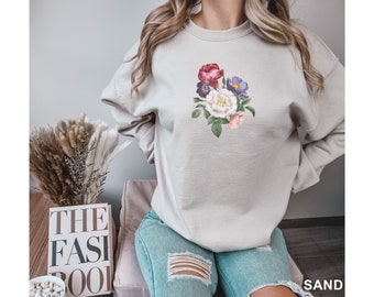 Rosen Vintage Unisex Sweatshirt mit Rundhalsausschnitt