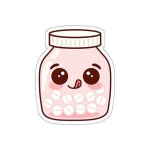 Kawaii medicine bottle sticker clean Indoor outdoor laptop water bottle car Sticker Die-Cut Stickers