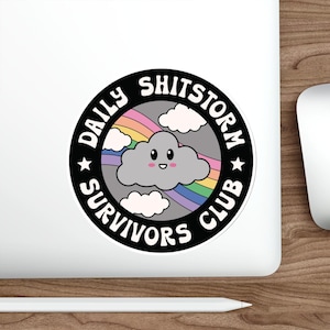 Funny Coworker gift office Shitstorm survivor sticker clean Indoor outdoor laptop water bottle car Sticker Die-Cut Stickers