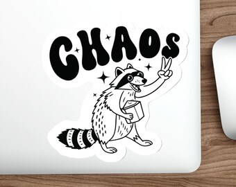 Funny Racoon Chaos sticker clean Indoor outdoor laptop water bottle car Sticker Die-Cut Stickers