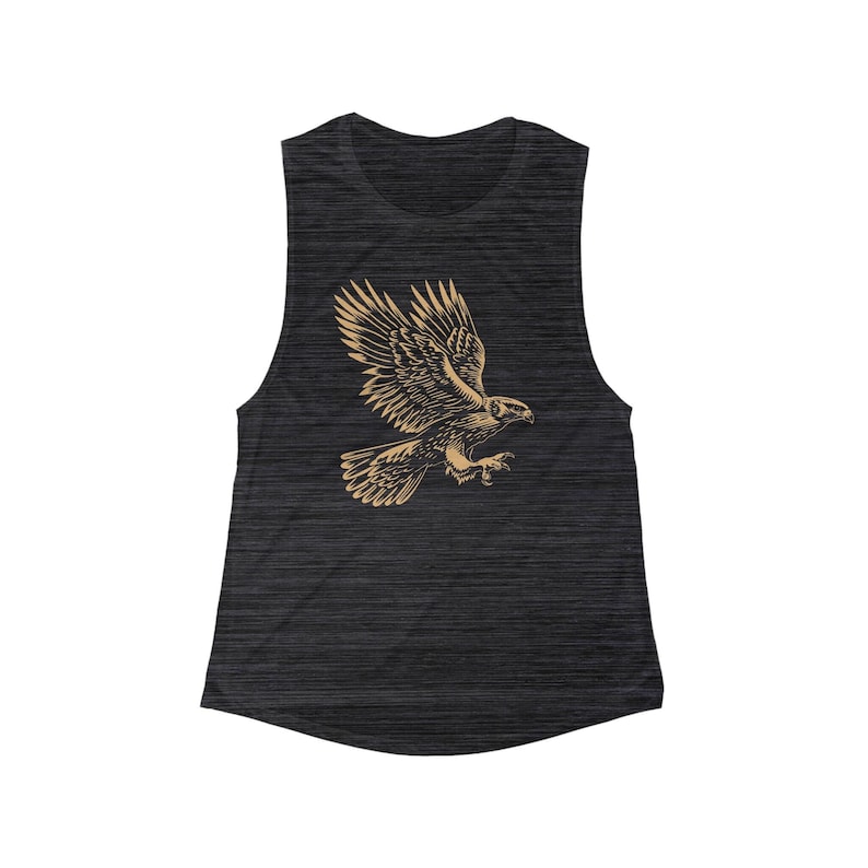 Summer tank top, Golden Eagle Patriotic Summer Yoga tank top, Women's Flowy Scoop Muscle Tank image 4