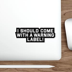 Funny I should come with a Warning Indoor outdoor laptop water bottle car Sticker Die-Cut Stickers