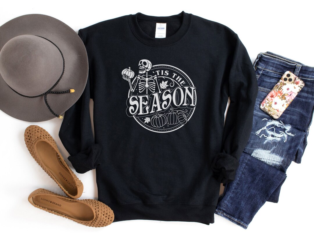 Halloween Shirt Tis the Season Halloween Creepy Skeleton Shirt Gift for ...