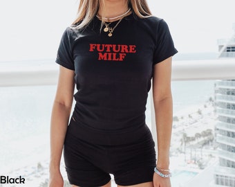 Y2k baby tee, Funny Baby tee, Future Milf, baby girl, y2k clothing, y2k tee t-shirt crop top