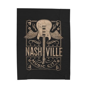 Nashville music city country music musician gift for her large warm Velveteen Plush Blanket Throw