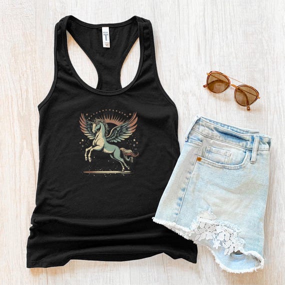 Magical Unicorn Racerback Tank, Cute Summer Top, Women's Fitness Shirt, Gifts for Unicorn Lovers, Stylish Workout Yoga Tank Top