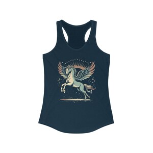 Magisches Einhorn Racerback Tanktop, süßes Sommertop, Damen Fitness Shirt, Geschenke für Einhornliebhaber, stilvolles Workout Yoga Tank Top Bild 9