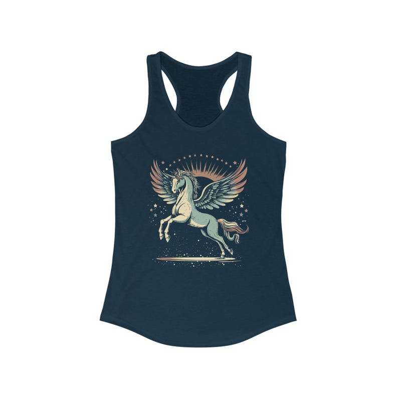 Magisches Einhorn Racerback Tanktop, süßes Sommertop, Damen Fitness Shirt, Geschenke für Einhornliebhaber, stilvolles Workout Yoga Tank Top Bild 9