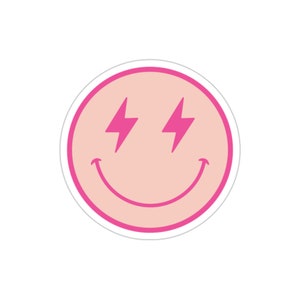happy face lightning  Indoor Outdoor laptop water bottle car Die-Cut Sticker