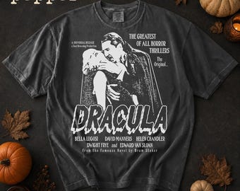 Dracula Original Movie Shirt,Lugosi Vintage Horror T-Shirt, Classic Vampire Film Poster Gothic Graphic Tee COMFORT Colors Unisex Tee T-shirt