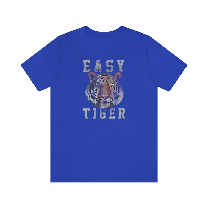 Damen Easy Tiger Shirt Boho Trendy Tiger Grafik Boutique bereit Vingtage Style Unisex Jersey Kurzarm T-Shirt Bild 9