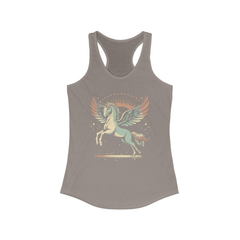Magisches Einhorn Racerback Tanktop, süßes Sommertop, Damen Fitness Shirt, Geschenke für Einhornliebhaber, stilvolles Workout Yoga Tank Top Bild 7
