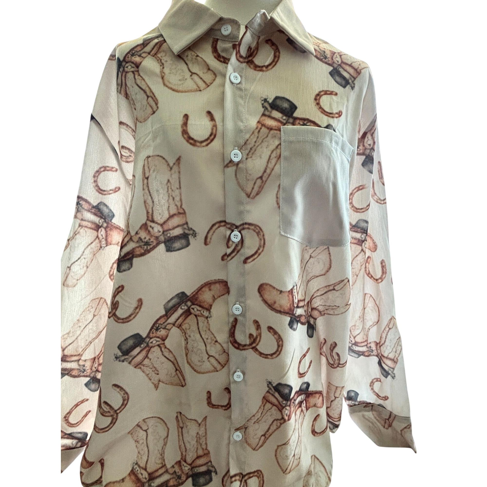 MASU SEE THROUGH WESTERN SHIRTS(WHITE) MASU(エムエーエスユー 