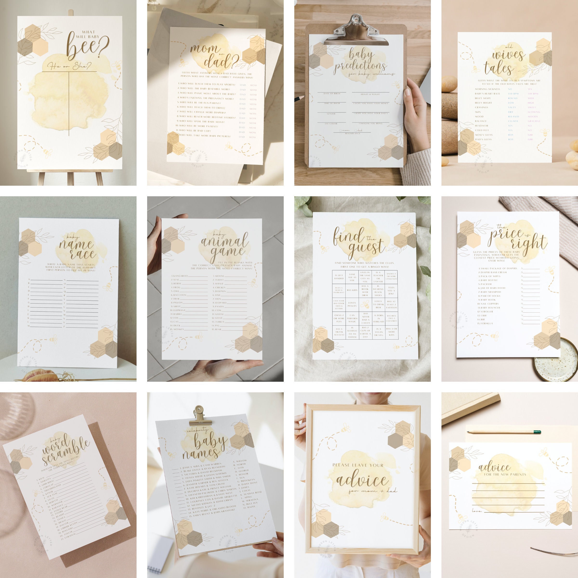 Gender Reveal Party Bundle, What Will Baby Bee Invitation, He or She ...