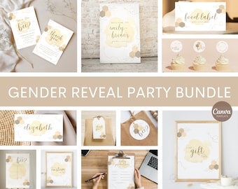 Gender Reveal Party Bundle, What Will Baby Bee Invitation, He or She Honey Bee Themed Party, Gender Neutral Invite, Party Signs & Games