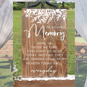 Eucalyptus - In Loving Memory Solid Wood Wedding Sign Stain