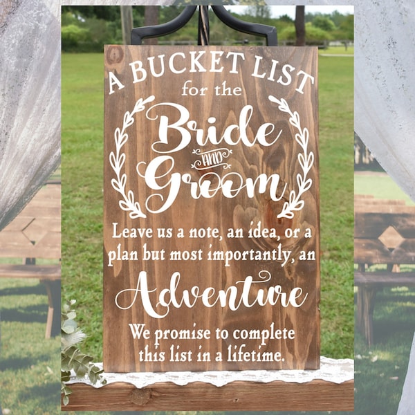 Bucket List Wedding Sign Etsy