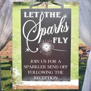 CLASSIC - Sparkler Sendoff Style 1 Solid Wood Wedding Sign Black