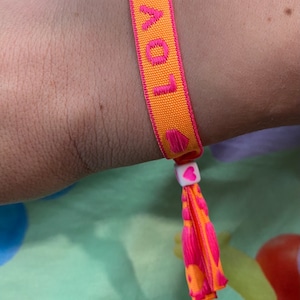 Pulseras de cinta, Pulseras de festival, Pulseras de verano, Pulseras de neón, regalo hecho a mano imagen 5