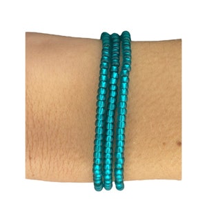 Teal Green bracelet, Miyuki bead bracelet, stackable seed bead bracelets, stretch beaded bracelet, minimalist bracelet, handmade gift